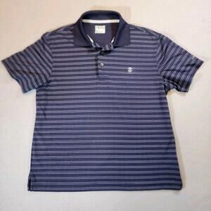 Izod Golf Polo Blue Striped Medium‎